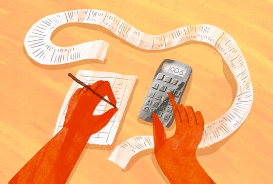 hand with calculator