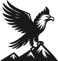 Silhouette of a eagle bird animal vector