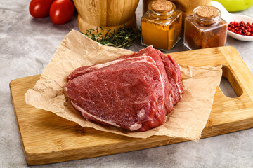 Raw beef piece for cooking