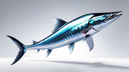 Fototapeta premium Modern Marine-Themed Decorative Sculpture of a Blue Marlin