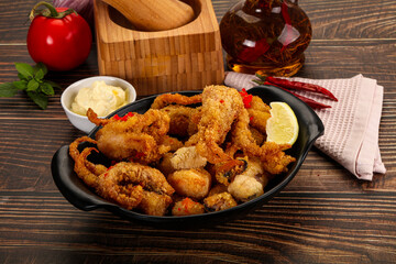 Fritto misto - deep fried seafood mix