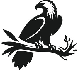 Silhouette of a eagle bird animal vector