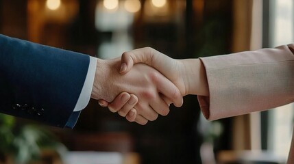Professional Handshake Between Two People in a Business Setting