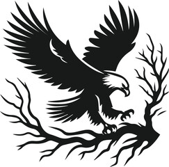 Silhouette of a eagle bird animal vector