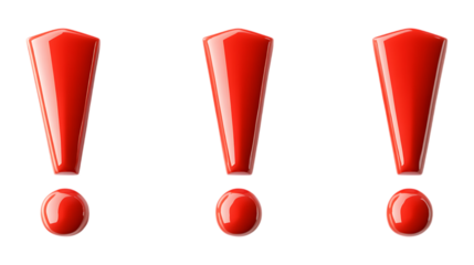 Pack of Exclamation Marks set Against Transparent Background for Graphic Design, Social Media, or Typography Projects