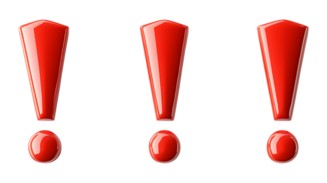 Pack of Exclamation Marks set Against Transparent Background for Graphic Design, Social Media, or Typography Projects