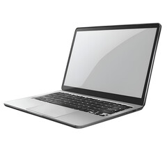 Slim laptop with a closed screen and minimalist design, isolated on transparent background