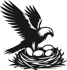 Silhouette of a eagle bird animal vector