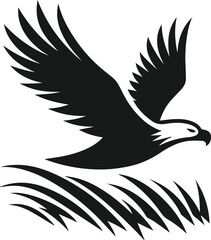 Silhouette of a eagle bird animal vector