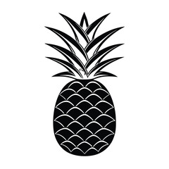 Obraz premium vector illustration of pineapple, isolated on a white background.