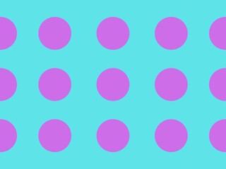 A seamless pattern of purple polka dots on a blue background
