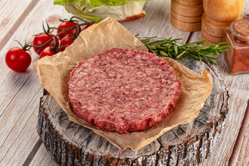 Raw beef cutlet for burger