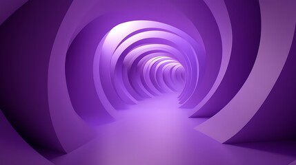 Obraz premium An abstract and artistic purple tunnel with swirling rounded shapes