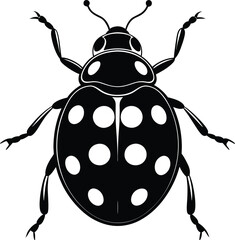 Ladybug Silhouette Vector Illustration