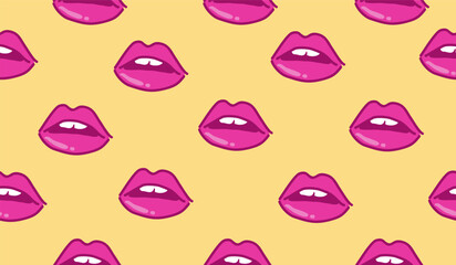 Cute lips pattern background vector design