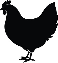 Hen Silhouette Vector Illustration