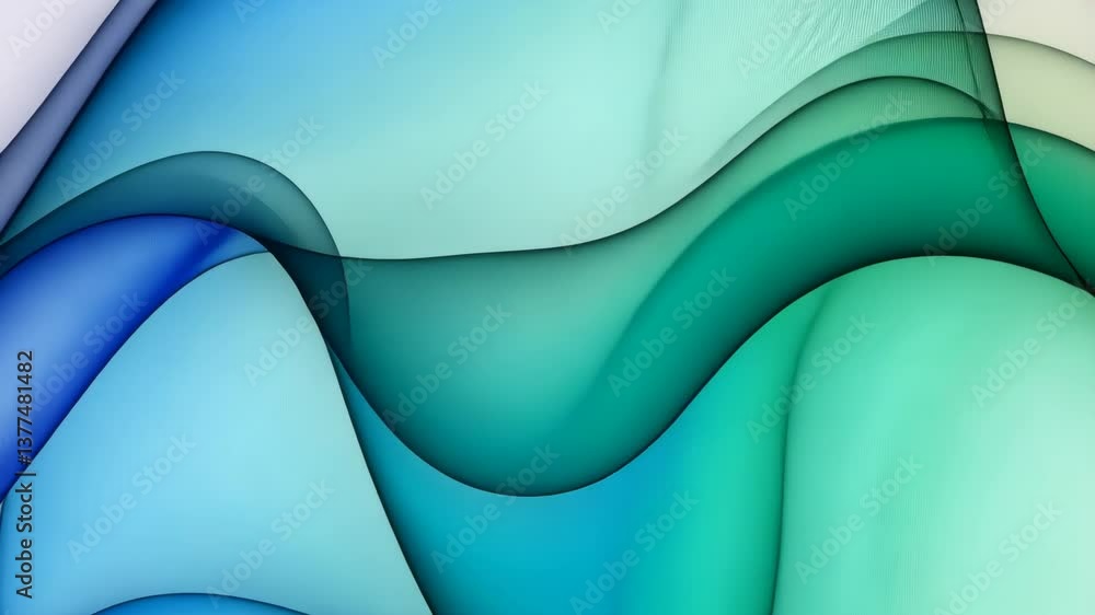 Poster colorful abstract waves creating a serene atmosphere in a modern artistic design
