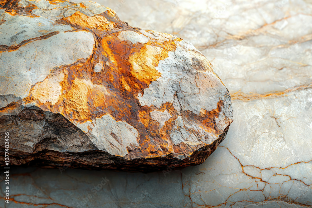 Aufkleber a close-up shot reveals the textured details of a rock formation with intricate patterns and varied 