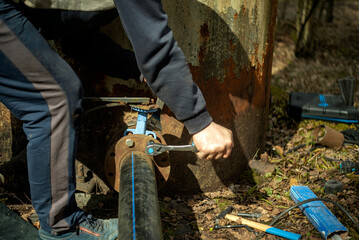 plumber tightening the nuts