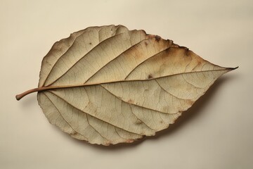 A detailed close up image of a dried textured leaf