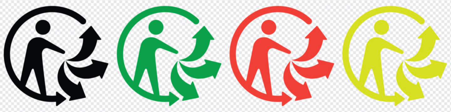 Triman sign, Triman recycling icon.  sign of recycling of poly-bags in France. Triman Logo isolated symbol, Vector Illustration.
