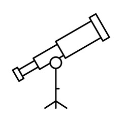Telescope Line Icon. Startup, Success, Growth Editable Stroke Vector Illustration