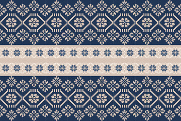 Geometric, seamless,pixel traditional ethnic, thai pattern, fabric pattern for textiles, rugs, wallpaper, clothing, sarong, batik, print, background, cover, illustration, two tone,