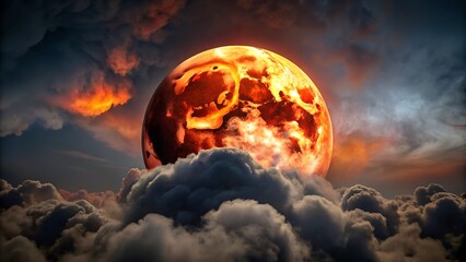 Burning earth in the sky