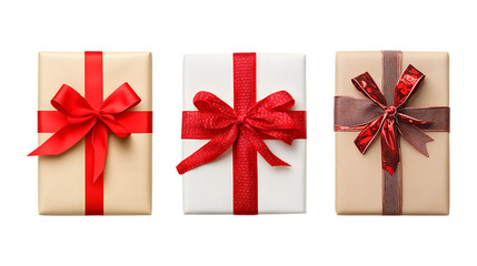 Fototapeta premium Pack of Gift Wrapped Items set Against Transparent Background for Holiday Promotion, Luxury Gift Branding, or Special Occasion Design