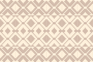 Geometric, seamless,pixel traditional ethnic, thai pattern, fabric pattern for textiles, rugs, wallpaper, clothing, sarong, batik, print, background, cover, illustration, two tone,