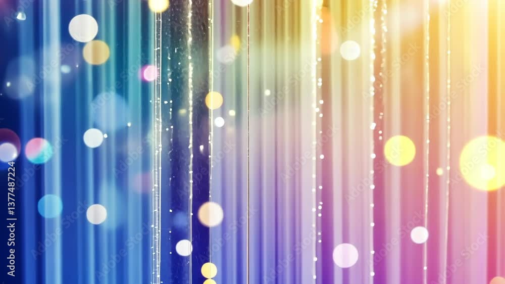Poster colorful bokeh lights creating a vibrant atmosphere with cascading light effects in an abstract desi