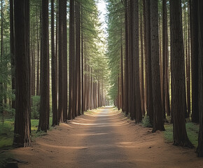 Fototapeta premium A hiking trail under the trees
