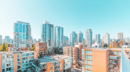 Obraz premium Vancouver City Skyline on a Sunny Day