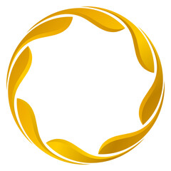 Aesthetic gold metallic round frame