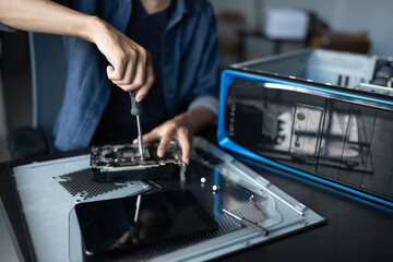 IT Engineer installing Hardware Equipment Development Facility Engineer  Maintenance computer Motherboard Electronic repair shop technology business