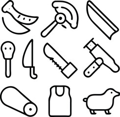 Butcher Icons Vector Art
