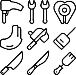 Butcher Icons Vector Art