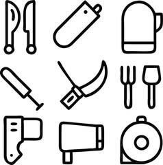 Butcher Icons Vector Art