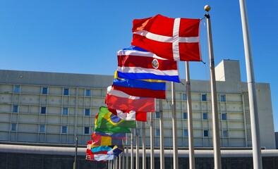 UN flags of the world countries