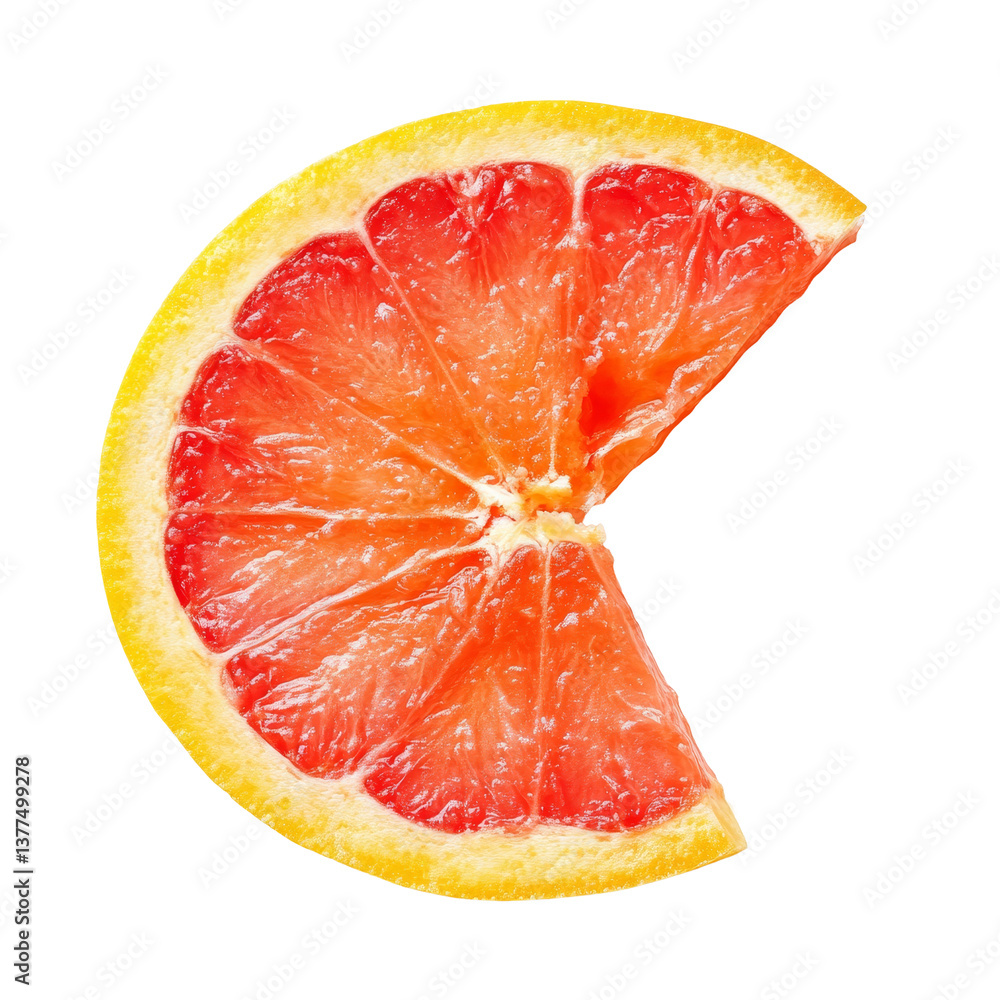 Poster fresh nectarine slice isolated on a clean transparent background showcasing vibrant colors and juicy