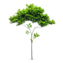 Fototapeta premium Lush Green Tree Sapling Isolated on White Background Perfect for Design Projects