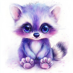 Obraz premium Illustration of an Adorable Raccoon 
