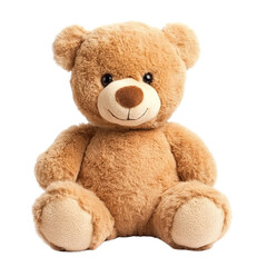 Obraz premium Cute teddy bear sitting on a transparent background, perfect for childrens playtime or as a cozy home decoration, Teddy bear isolated on transparent background