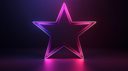 A glowing neon star shape with vibrant gradient colors