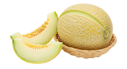 Isolated Sliced Cantaloupe