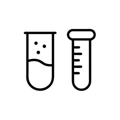 Chemistry lab line icons. Chemical formula,  Medical analysis. Laboratory test flask, reaction tube, chemistry lab icons. Linear set.  . Quality line set. Vector
