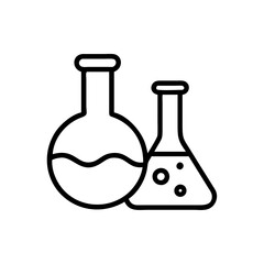 Chemistry Lab Equipment Vector Icons for Scientific Research Use. chemistry icon set, set of laboratory equipment, vector, vectoral drawing.Science Containers Set. Vector isolated black .