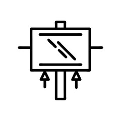 Cyberpunk-style neon billboard icon in minimalist design  