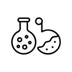 Set of Chemical test tube. Glass tube. Flask template. Glass container. Flask of poison. Jar icon. Medicine vial. Logo template. Chemical test tube silhouette. Laboratory tube. Flask icon.
