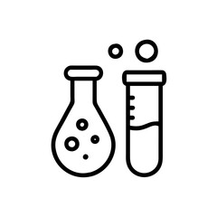 Set of Chemical test tube. Glass tube. Flask template. Glass container. Flask of poison. Jar icon. Medicine vial. Logo template. Chemical test tube silhouette. Laboratory tube. Flask icon.
